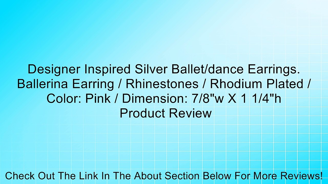 Designer Inspired Silver Ballet/dance Earrings. Ballerina Earring / Rhinestones / Rhodium Plated / Color: Pink / Dimension: 7/8"w X 1 1/4"h Review