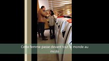 Hysterical woman loosing her mind in McDonald's and agressing a poor guy!