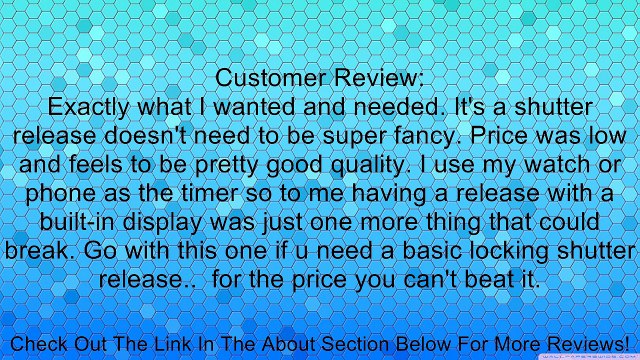 Shutter Release Remote Switch Cable For Nikon D600 D7100 D7000 D5200 D5100 D5000 D3200 D3100 D90 As MC-DC2 Review