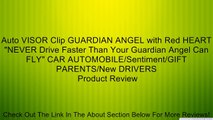 Auto VISOR Clip GUARDIAN ANGEL with Red HEART 