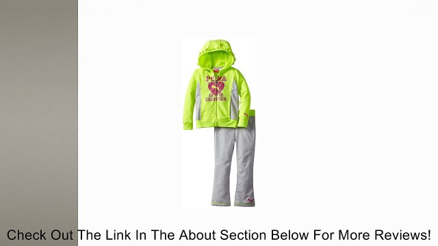 PUMA Little Girls' Toddler Champion Hoodie Set, Lemon Lime, 2T Review