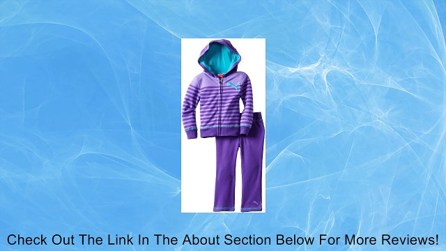 PUMA Little Girls' Little Striped Hoodie Set, Spectra Green, 6X Review