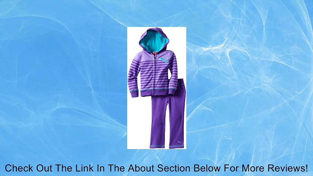 PUMA Little Girls' Little Striped Hoodie Set, Spectra Green, 6X Review