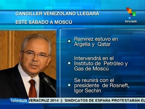 Llega Canciller Ramírez a Rusia como parte de su gira por países OPEP