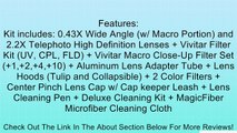 Professional Lens and Filter Kit for FUJIFILM Finepix S4200, SL300, S4500, S4000, S3200, S3250 Cameras - Includes: 0.43X Wide Angle (w/ Macro Portion) and 2.2X Telephoto High Definition Lenses   Vivitar Filter Kit (UV, CPL, FLD)   Vivitar Close-Up Macro F