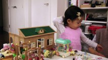 Girl And Sylvanian Families Ice Cream Shop