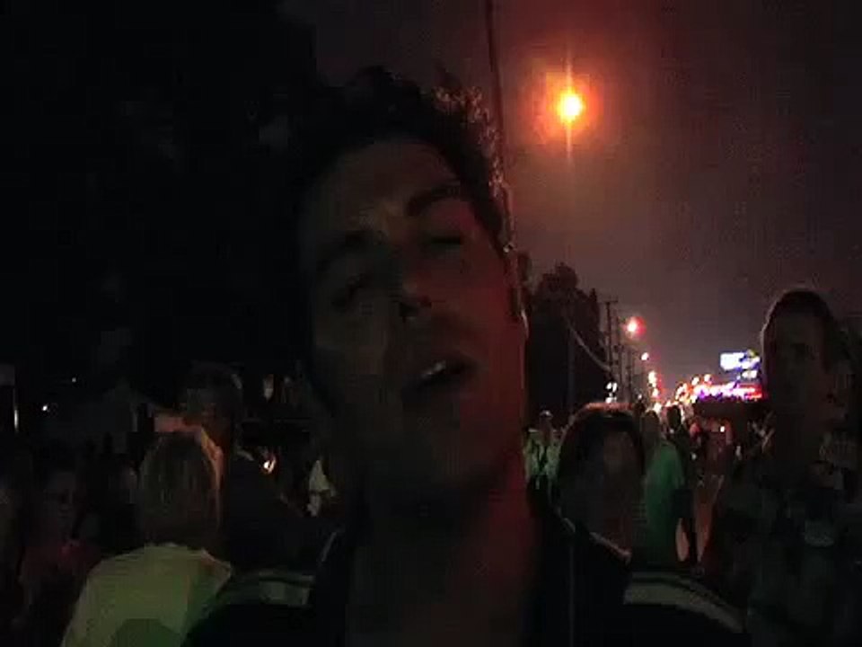 Franz Goovaerts cuts an ad for Walkin On The Blvd at the Candlelight vigil Elvis Week video