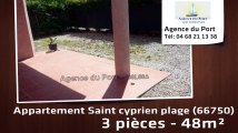 A louer - appartement - Saint cyprien plage (66750) - 3 pièces - 49m²