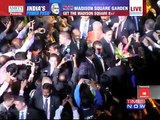 Narendra Modi arrives at Madison Square Garden Crowd reaction for their PM