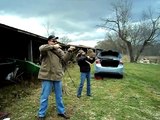 Crazy Shotgun FAIL : her sniper explodes while she shoots!