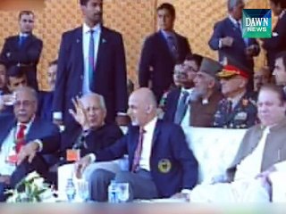 Islamabad :PM Nawaz and Afghan president are watching friendly cricket match