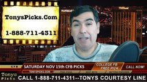 Free Saturday College Football Picks Handicapping Odds Predictions Previews 11-15-2014