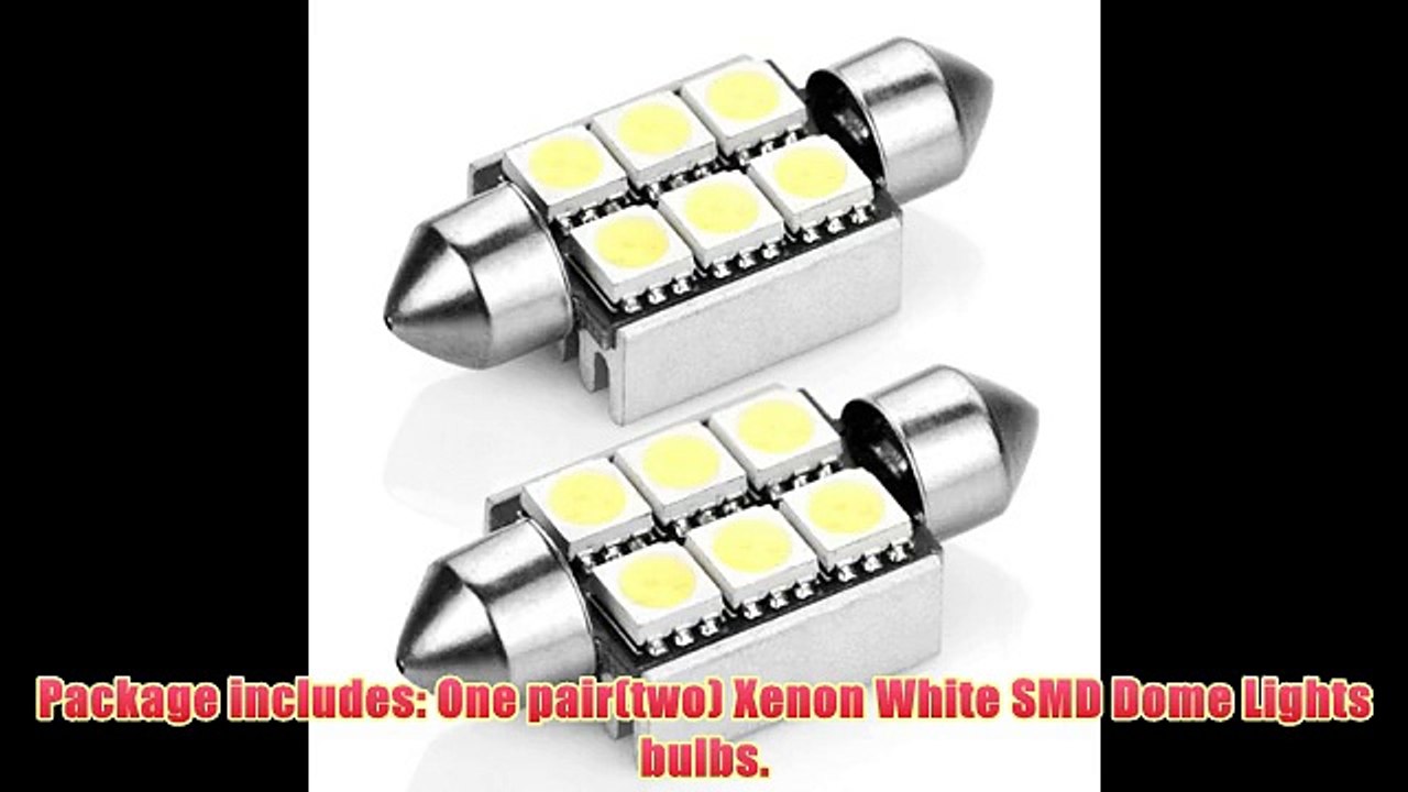 2x Euro Style Error Free Xenon White 6 LED 5050 SMD Bulb 6418 36mm for Car Trunk Door Dome
