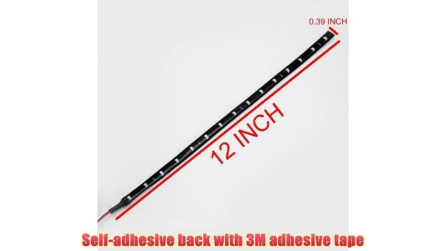 4x 12'' Super Amber 12V 1210 15-SMD LED Flexible Fender Bumper Grille Trunk Foot Area Light