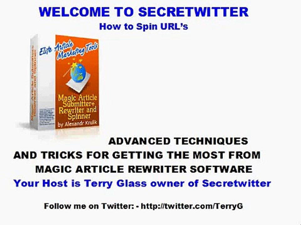 Magic Article Rewriter - Tutorial - How To Spin URL's