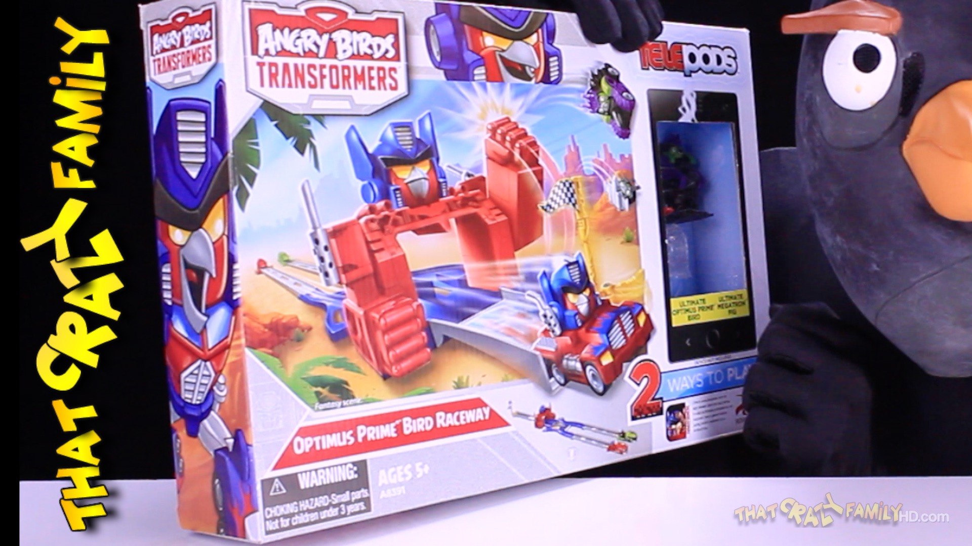 angry birds transformers telepods optimus prime bird raceway