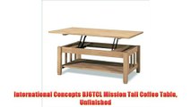 International Concepts BJ6TCL Mission Tall Coffee Table Unfinished