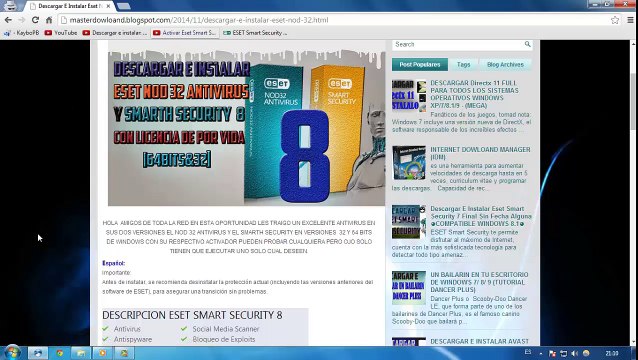Descargar E Instalar Eset Nod 32 Antivirus y Smarth Security 8 Con Licencia De Por Vida