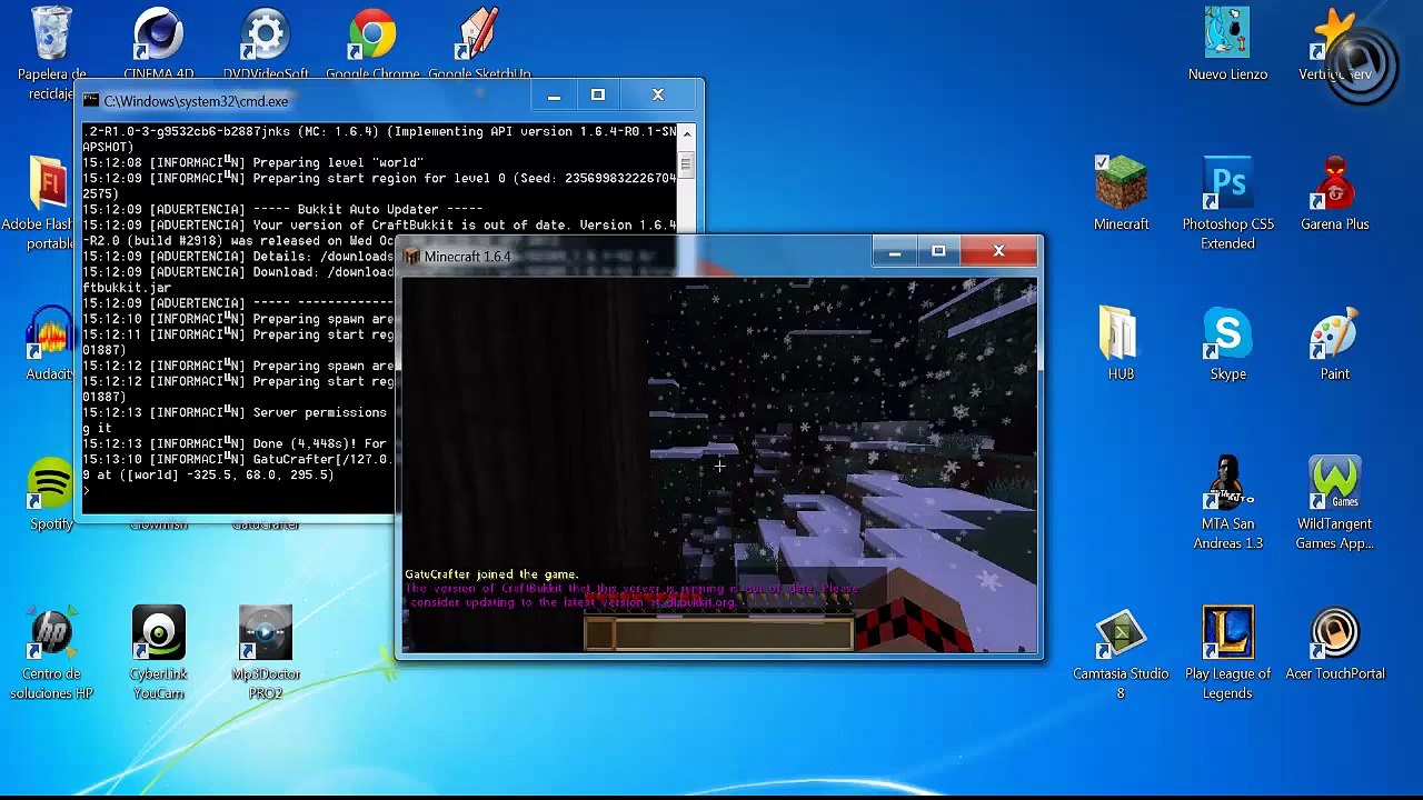 Minecraft - Tutorial Rapido Como colocar tu mapa como spawn - BUKKIT [1.6.4] Ep. 1