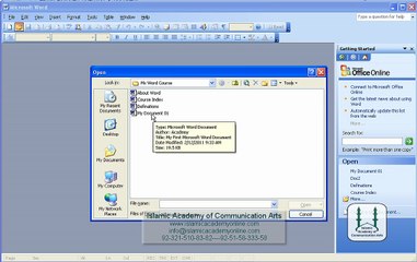00- MS Office 2003 Complete Training by Islamic Academy of Communication Arts