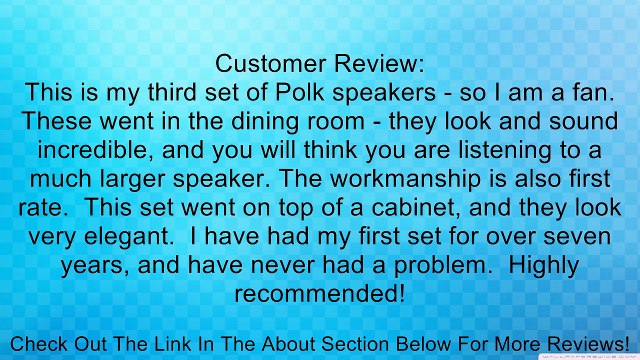 Polk Audio TSx 220B Bookshelf Speaker - Cherry (Pack of 2) Review