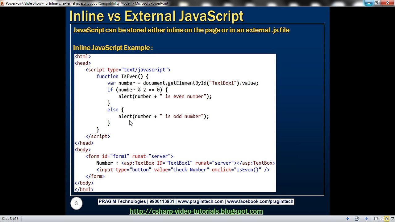 Inline vs external javascript