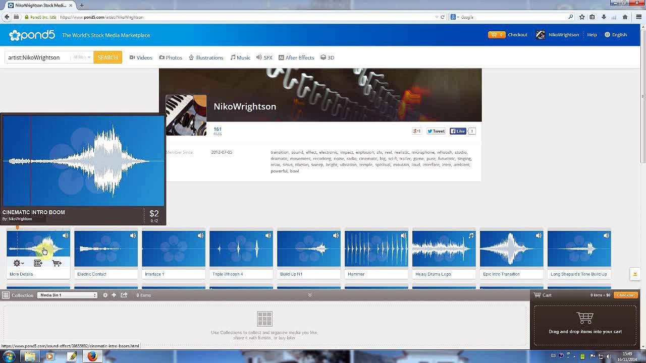 Effects on pond5 - Niko Wrightson - Sound design, effects.