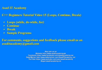 C++ Beginners Tutorial Video 15 by Asad IT Academy