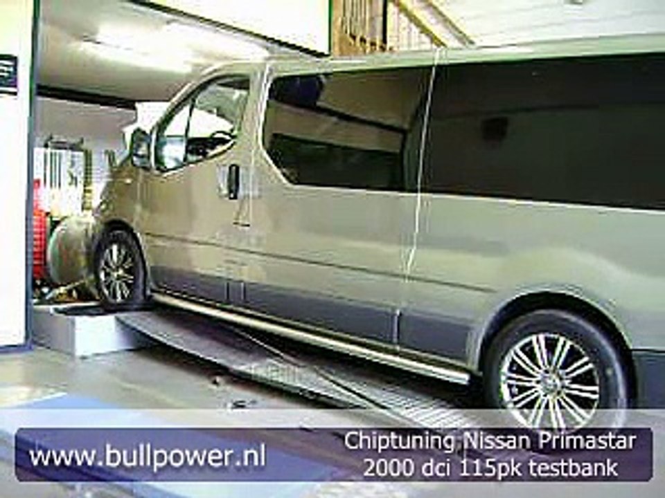 chiptuning Nissan Primastar 2000 dci 115pk testbank bullpower.wmv