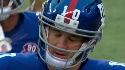 Eli Manning intercepted by Eric Reid