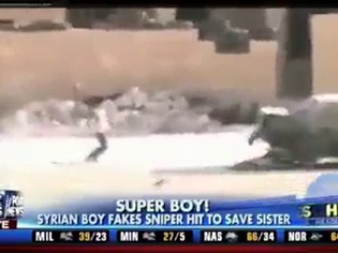 Syrian boy fakes sniper hit to save sister