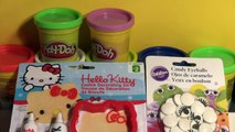 Play Doh Hello Kitty Cookie Cutter Play Set with Surprises inside after we made Play Doh cookies