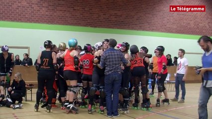 Roller derby.  Les réactions de l'entraîneur et d'une joueuse des "Morues" de Lorient