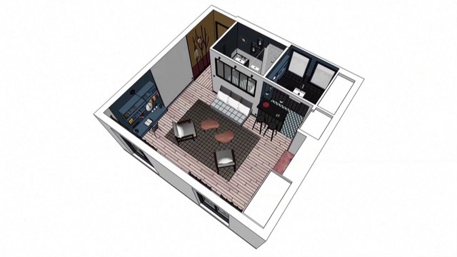 Déco 3D : un studio de 30 m2 pensé par l'architecte d'intérieur