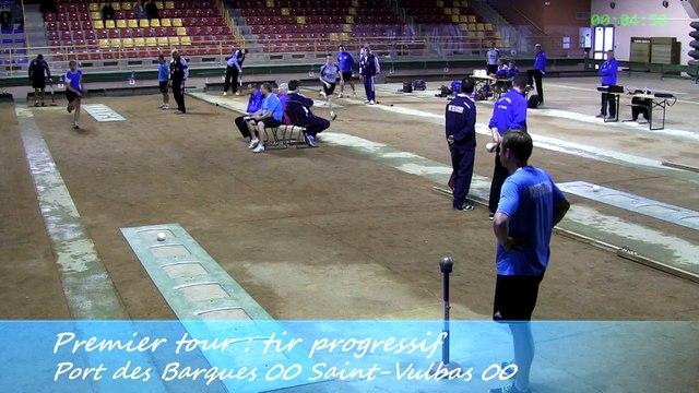 Premier tour, tir progressif, Saint-Vulbas contre Port-des-Barques, Sport Boules, J4 Elite 2014 2015