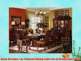 Acme Dresden 7 pc Pedestal Dining Table Set in Brown Cherry Oak