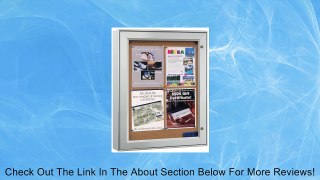 Displays2go Wall-Mounted Enclosed Bulletin Board, 23-1/4 x 29-3/4 Inches, Aluminum Frame, Weather Resistant, Swing-Open Locking Door for Indoor or Outdoor Use (ODNBCB4A4)