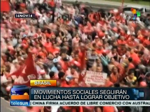 Brasil: movimientos sociales piden a Dilma Rousseff cumpla promesas