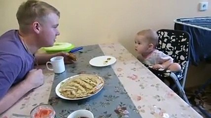 funny-Baby Has Heated Conversation With Father!