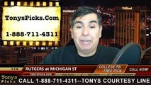 Michigan St Spartans vs. Rutgers Scarlet Knights Free Pick Prediction NCAA College Football Odds Preview 11-22-2014
