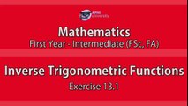 Inverse Trigonometric Functions - EX13.1