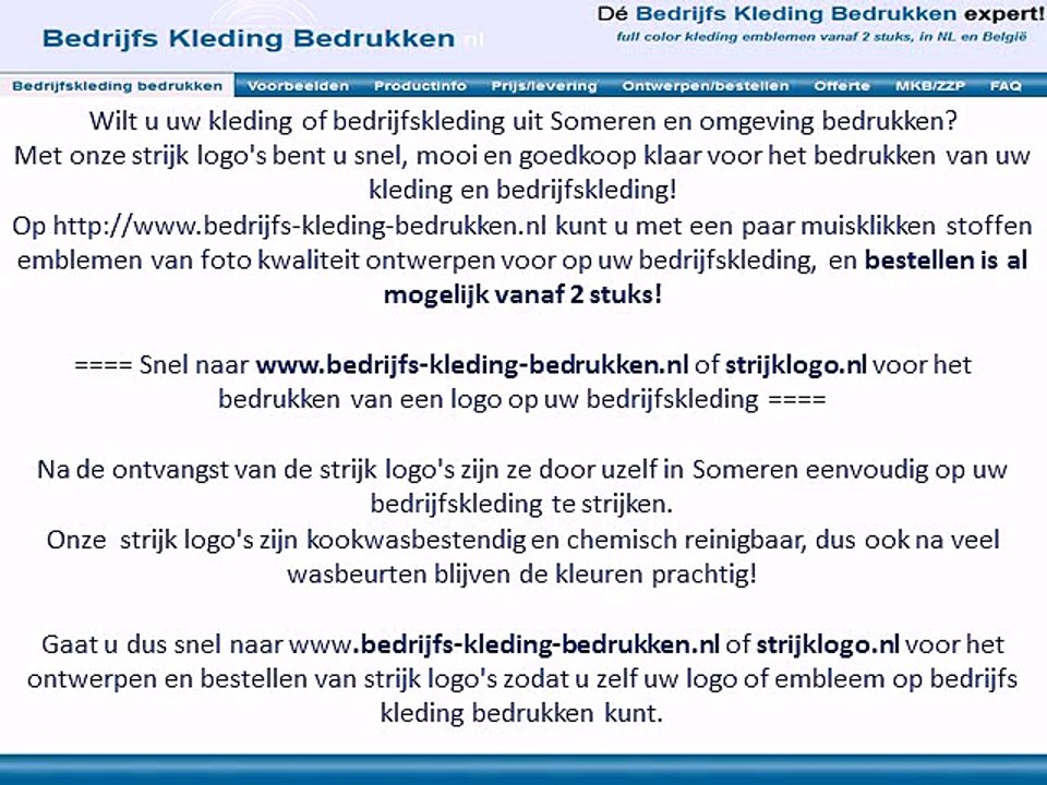 Kleding bedrijfskleding bedrukken Someren