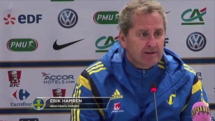 Bleus - Hamrén : ''Un football défensif''