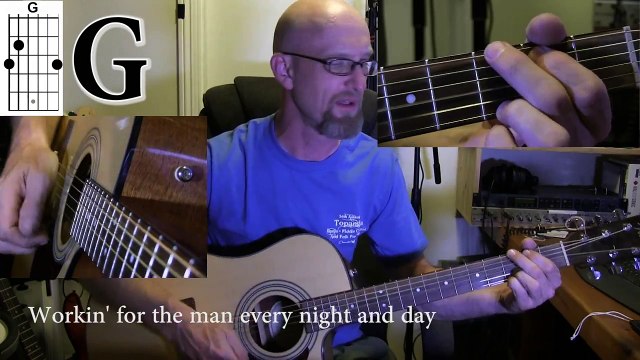 CCR - Proud Mary. Great Beginners Acoustic Guitar Tutorial with Chords, Lyrics and Strum patterns