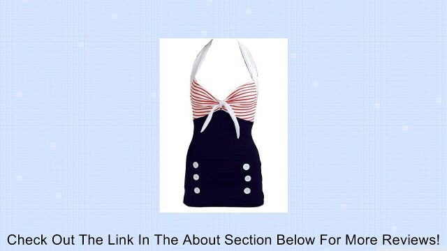 Pinupclothingonline Women's Stripe Retro Sailor Nautical Bathing Suit Review