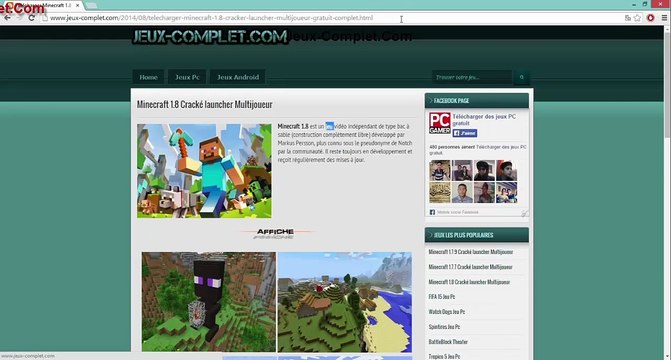 Télécharger Minecraft 1.8 Cracké Launcher Gratuit [Installer Complet]+[Multijoueur]