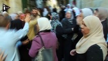 Des Palestiniennes manifestent contre l'accès restreint au site