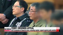 All crewmen of sunken Sewol-ho ferry appeal against guilty verdicts