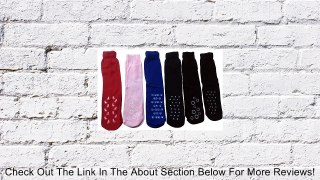 6 Pack Ladies Slipper Sock - Sock Size 9-11 Shoe Size 5-11 Gripper Bottom