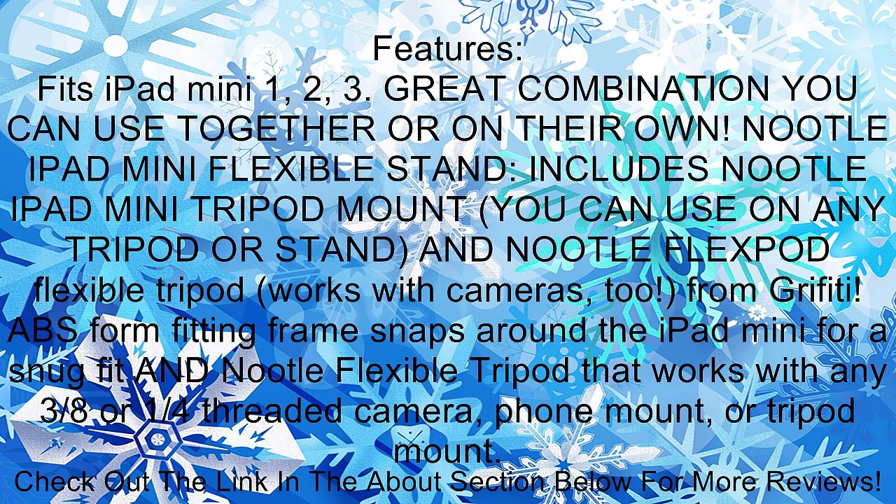 Grifiti Nootle iPad mini 1, 2, 3 Flexible Stand Combines iPad mini Tripod Mount and Flexpod Tripod and is Apple Smart Cover Compatible and works on Desktops, Wraps around anything, Perfect for Coaches, Teachers, Video, Photography, Music, Presentions, Dis